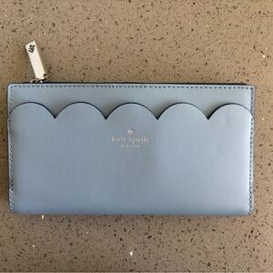 Kate Spade Magnolia Street Braylon Scalloped Blue Leather Wallet